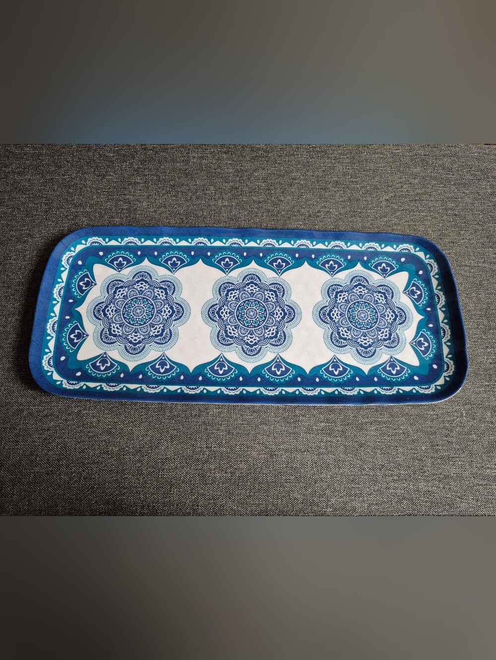 Blue Mandala Plastic Plates